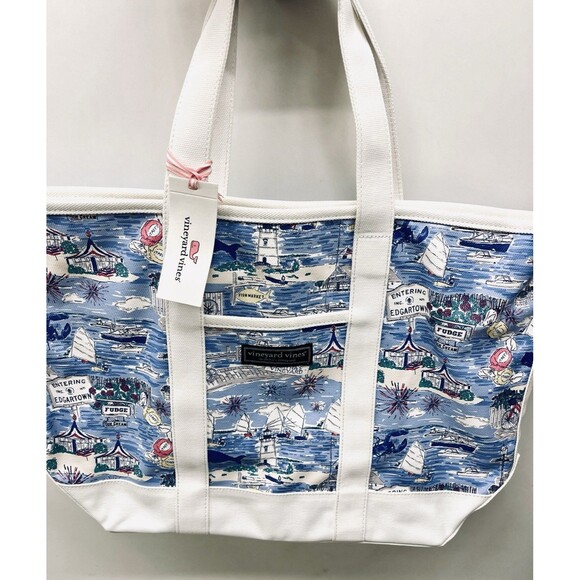 Vineyard Vines Custom Collection Martha’s Vineyard Seaside Canvas Tote Large NWT - Picture 1 of 3